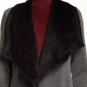 BNCI by Blanc Noir Short Drape Lined Fleece Jacket